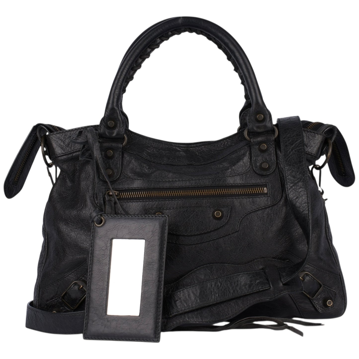 Balenciaga Black Leather City Handbag