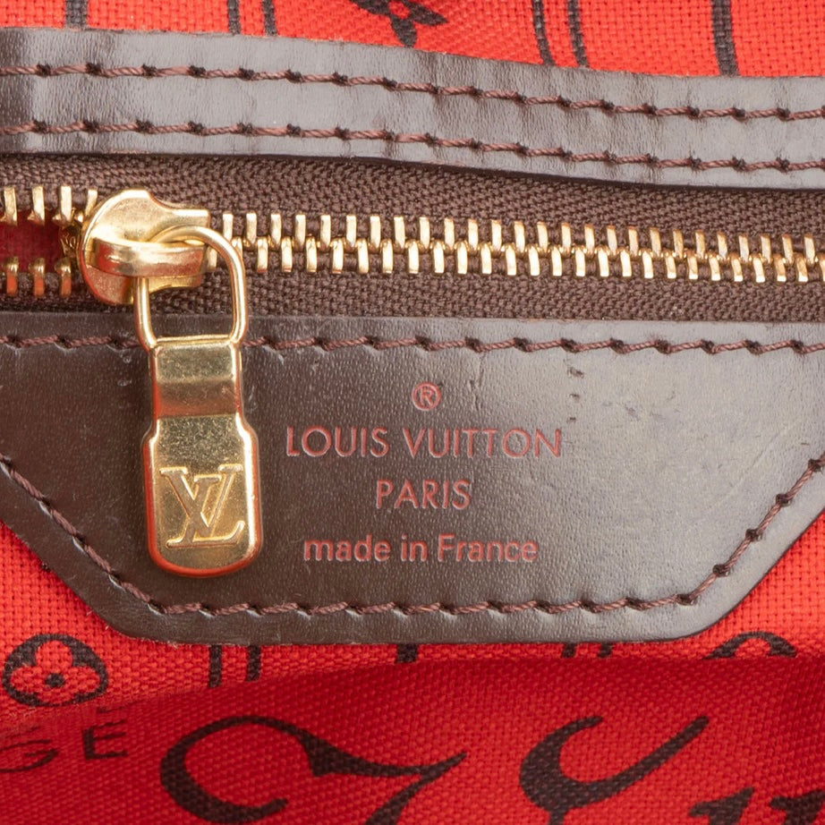 Louis Vuitton Damier Ebene Monogram Neverfull MM Shopper Bag