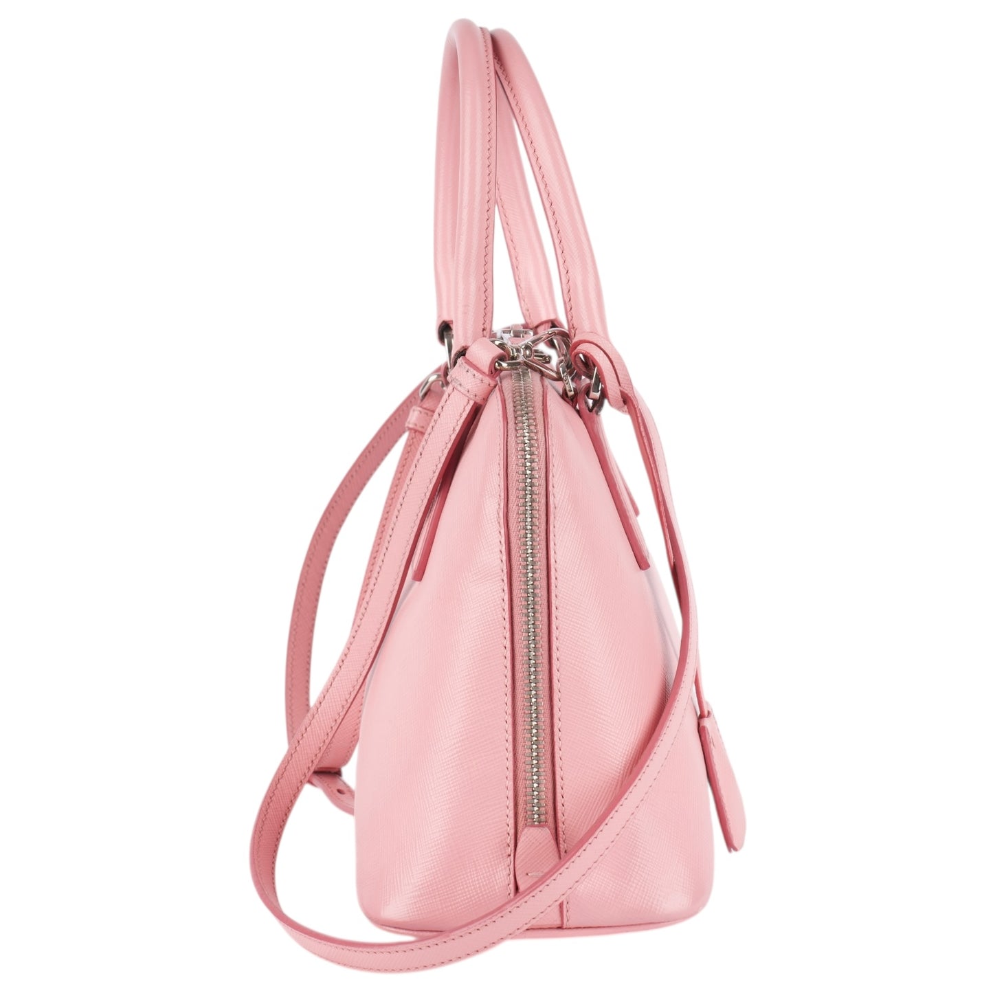 Prada Pink Saffiano Leather Small Galleria Handbag