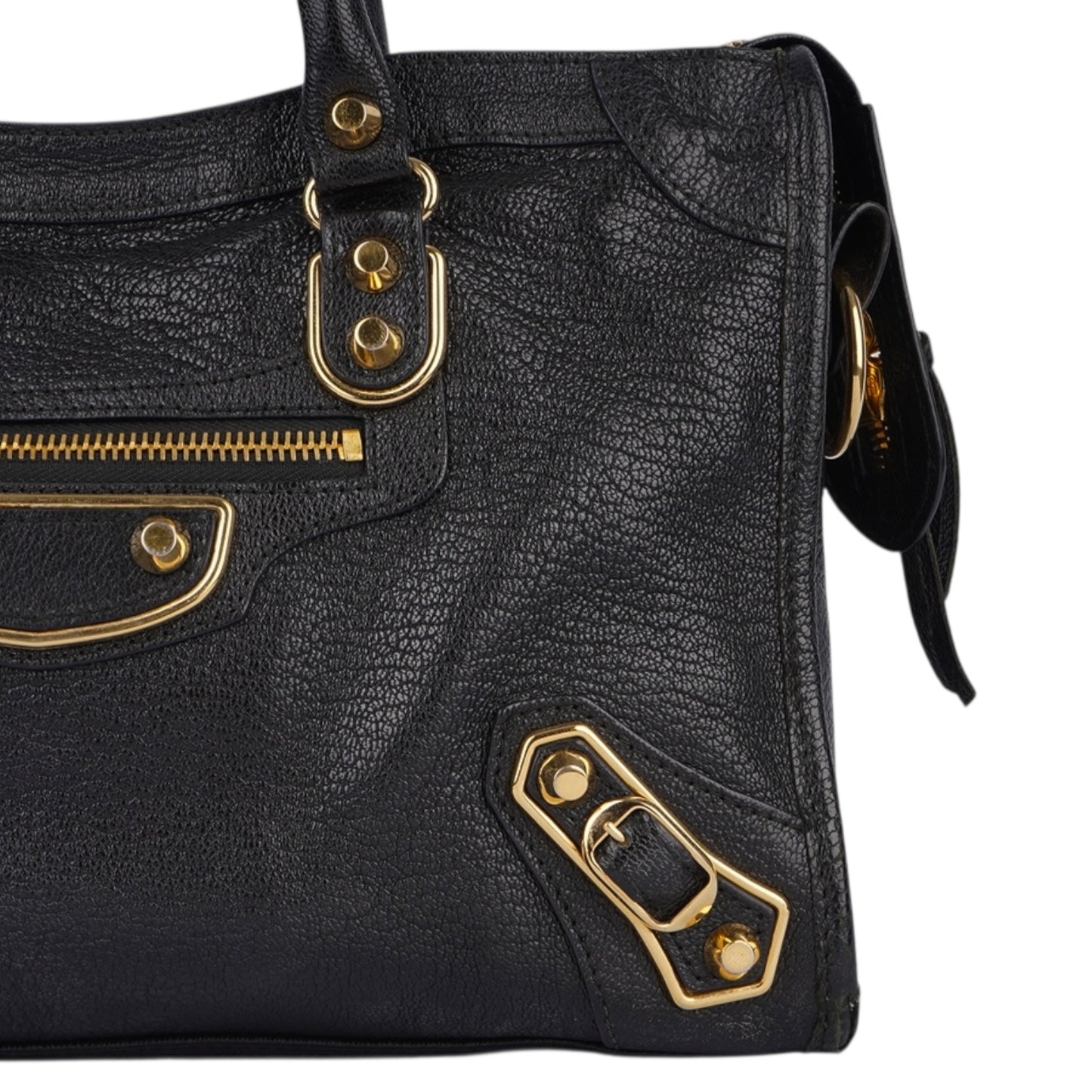 Balenciaga Black Leather New Collection City Handbag