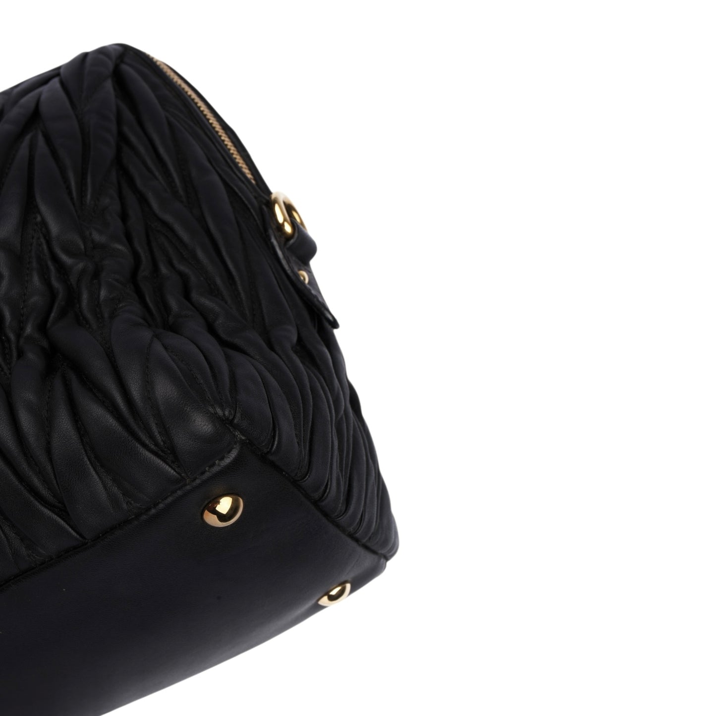 Miu Miu Black Matelasse Leather Tote Bag