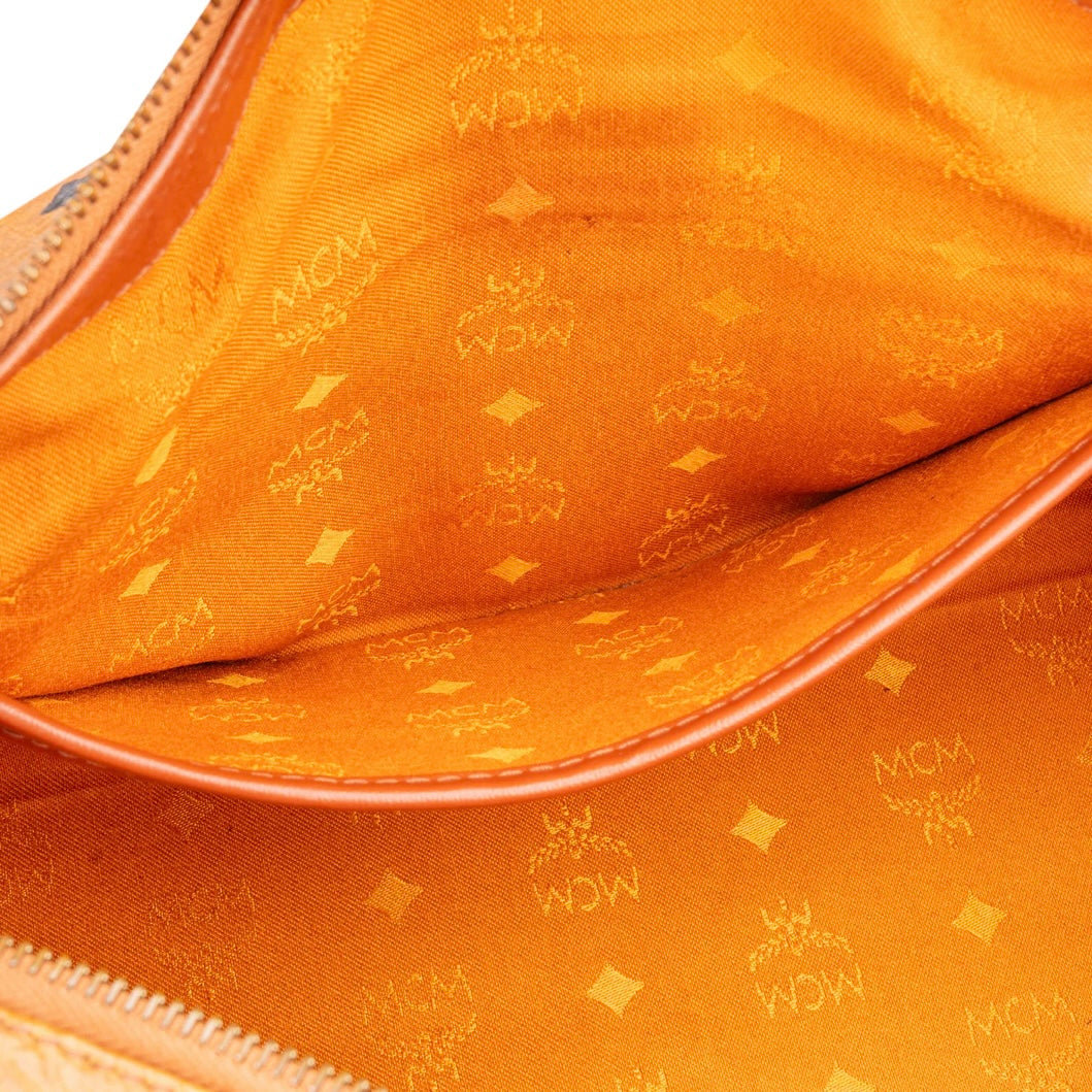 MCM Visetos Monogram Boston Handbag