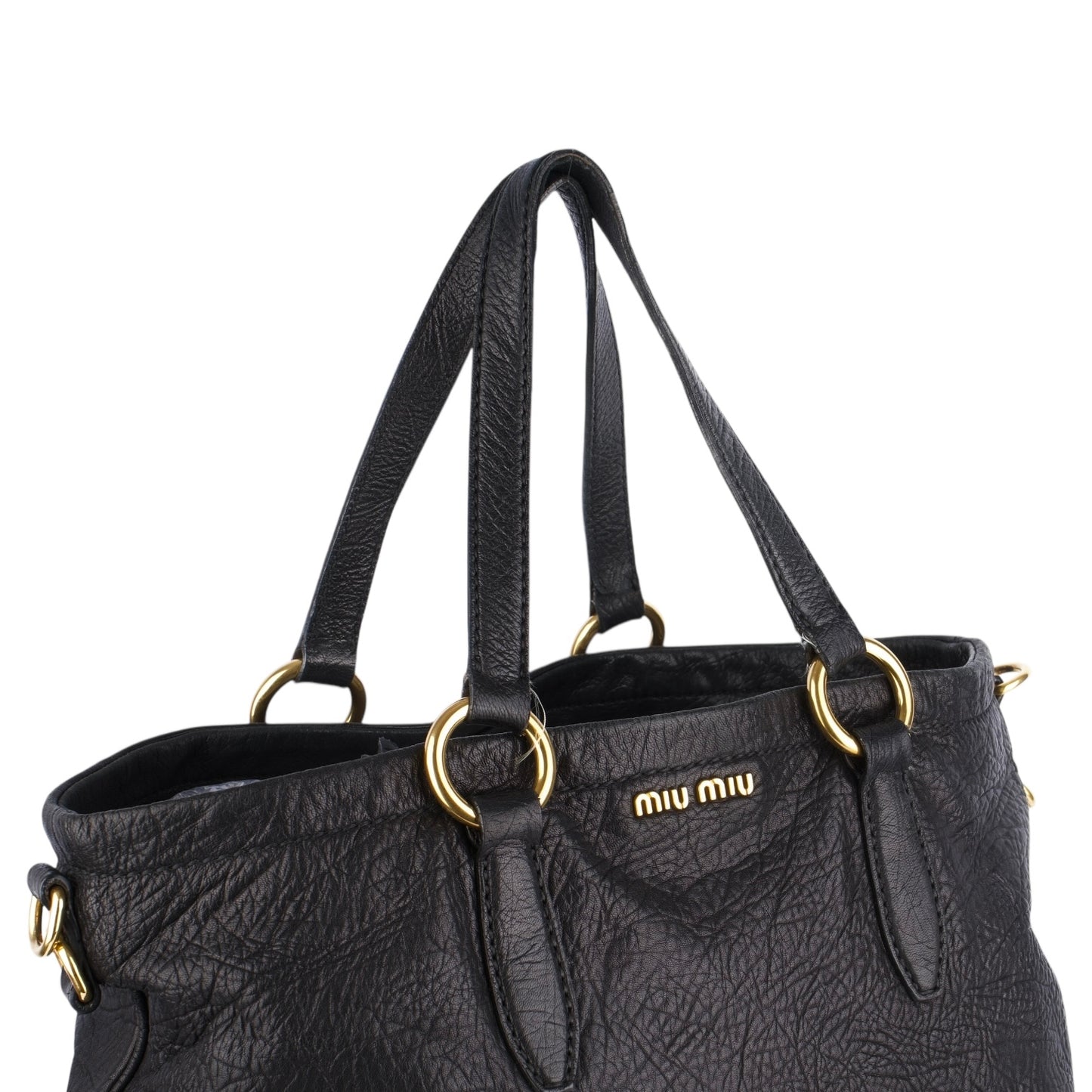 Miu Miu Vitello Leather Tote Bag