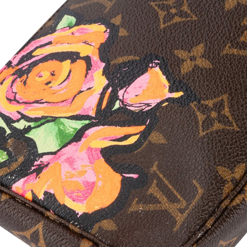 Louis Vuitton Roses Canvas Mongram Pochette Accessory Handbag