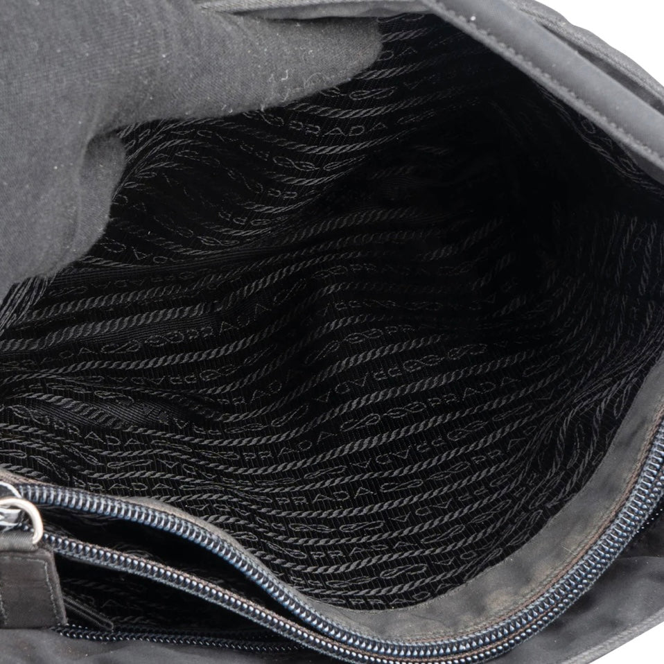 Prada Black Triangle Nylon Shoulder Bag