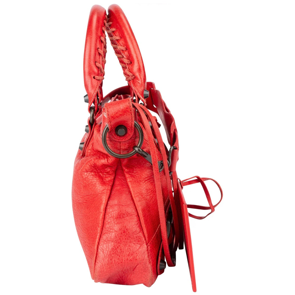 Balenciaga Red Leather First City Handbag