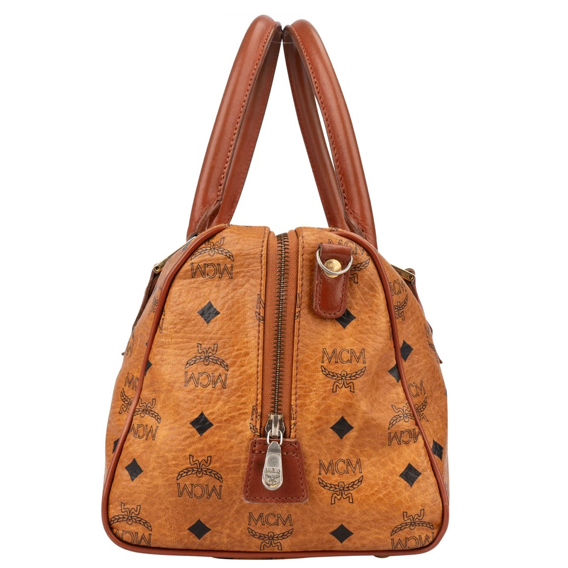 MCM Visetos Monogram Boston Handbag