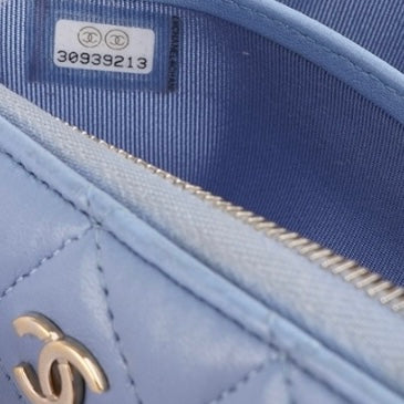 Chanel Matelasse Light Blue Lambskin Wallet