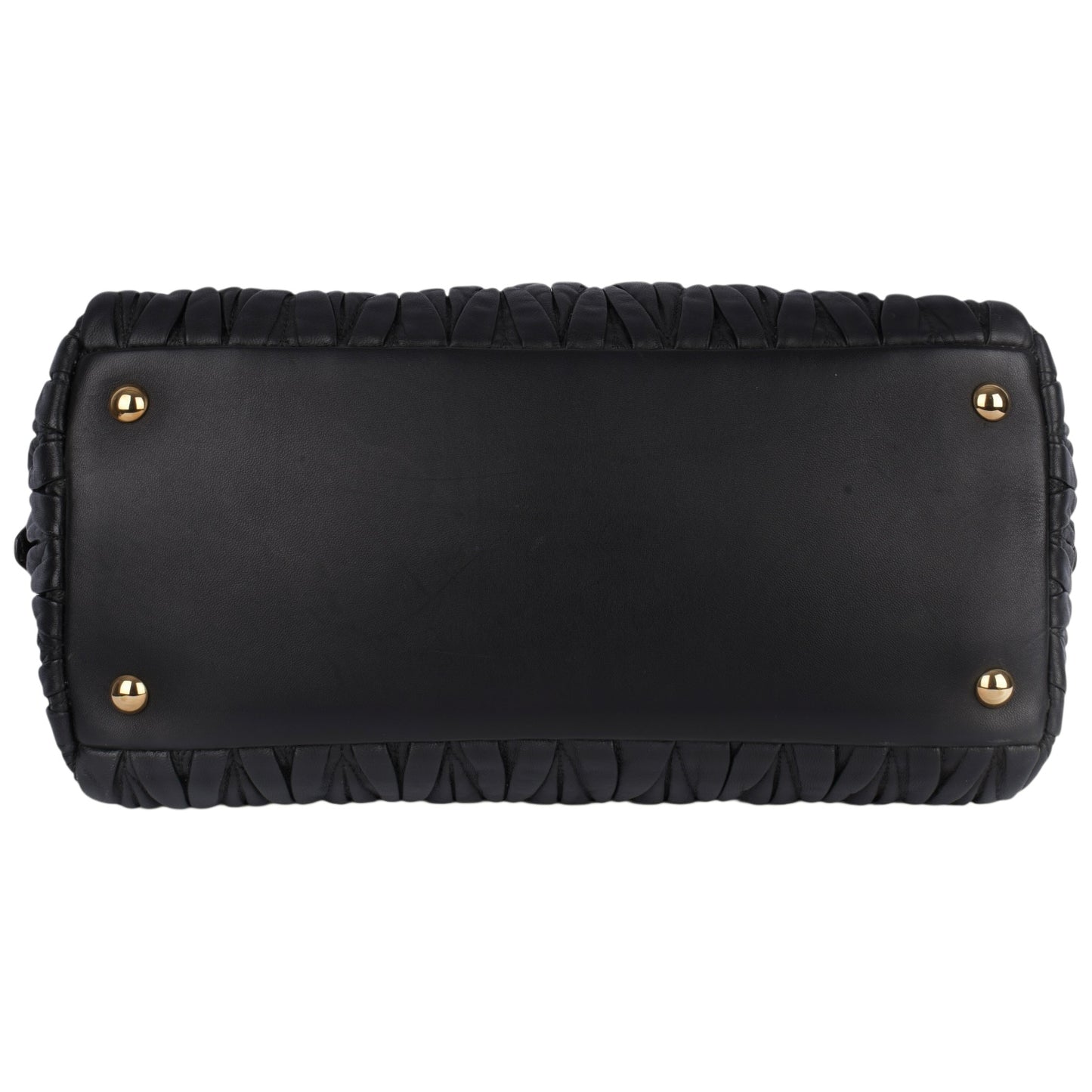 Miu Miu Black Matelasse Leather Tote Bag