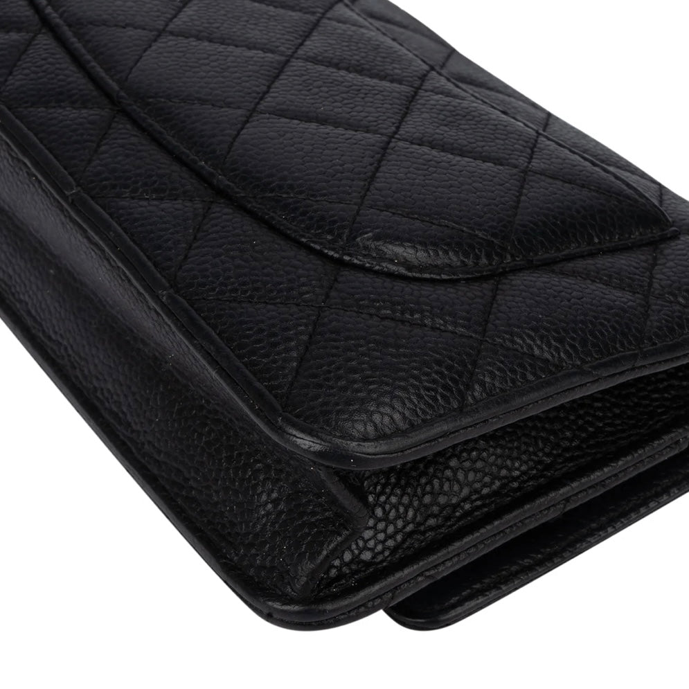 Chanel Quilted Caviar Leather Wallet On Chain Crossbody Bag