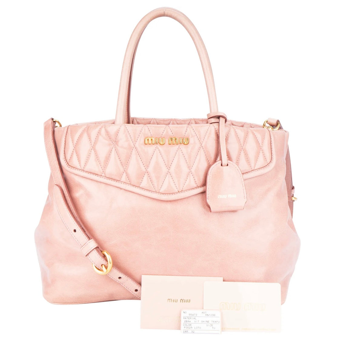 Miu Miu Matelasse Leather City Handbag
