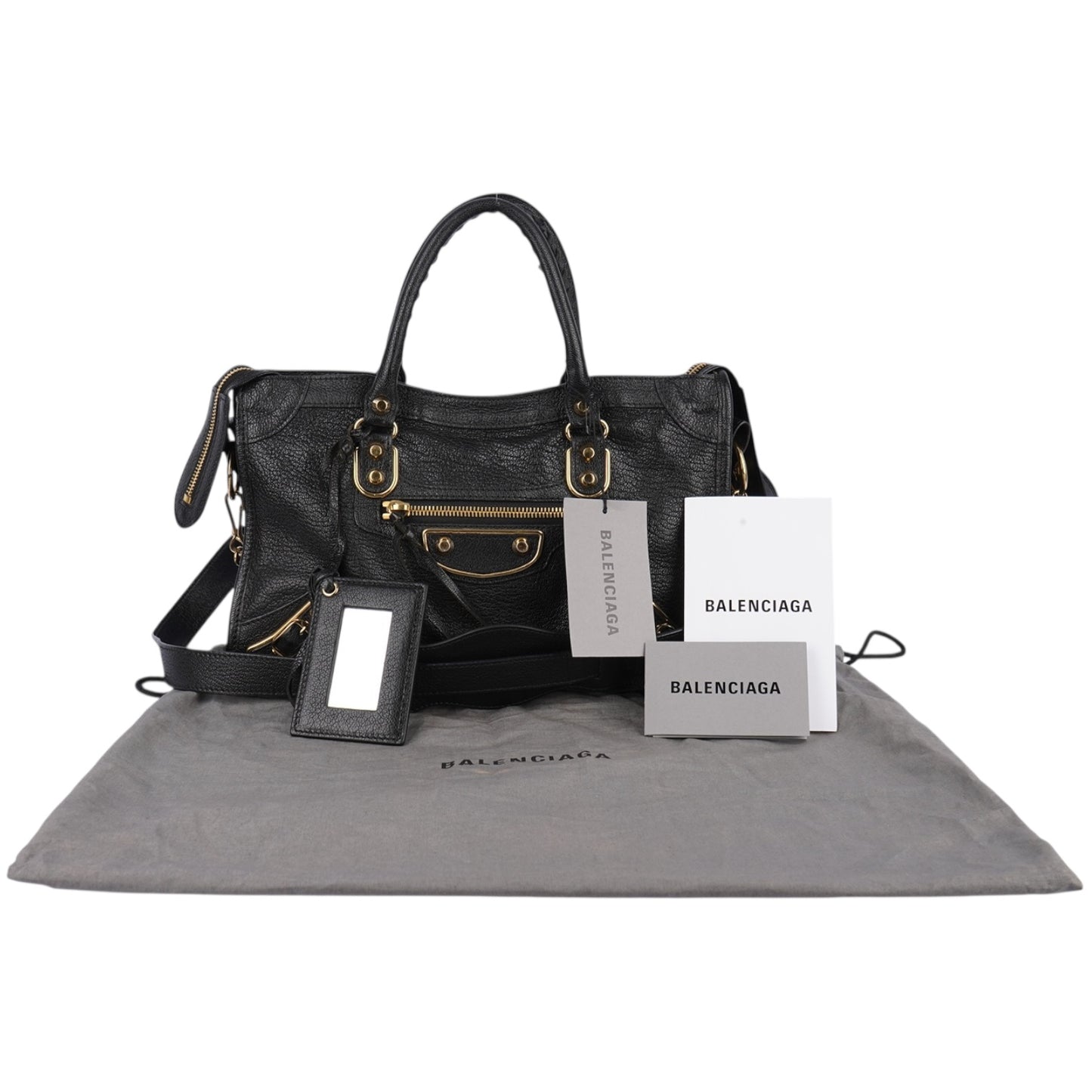 Balenciaga Black Leather New Collection City Handbag