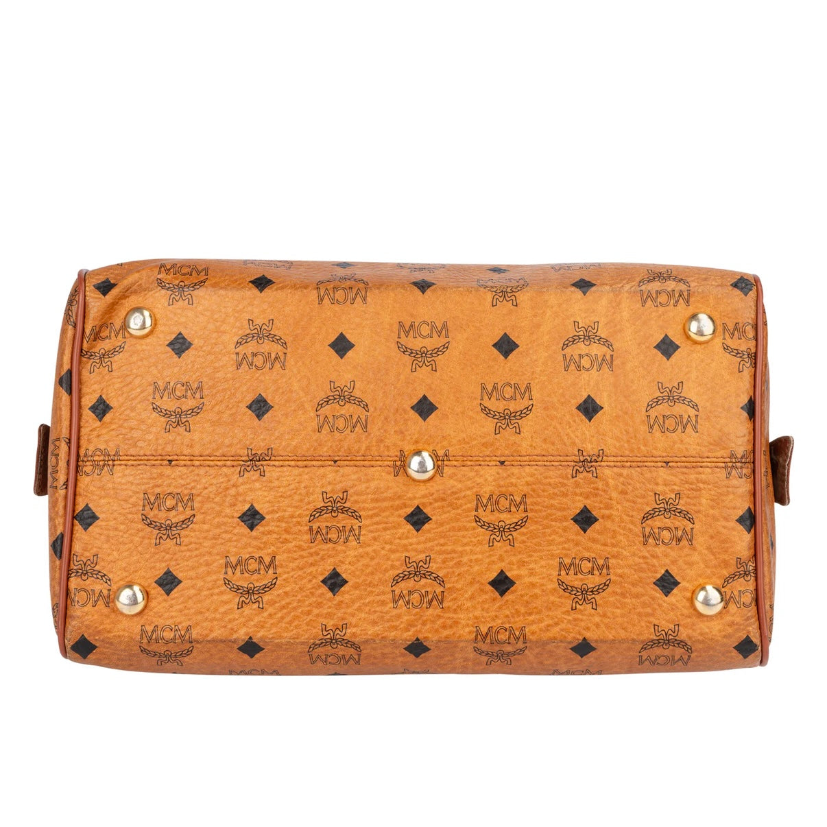 MCM Visetos Monogram Boston Handbag