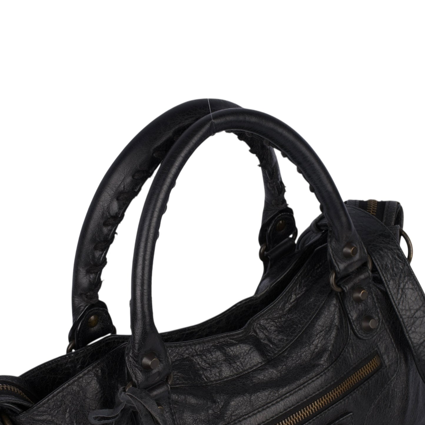 Balenciaga Black Leather City Handbag
