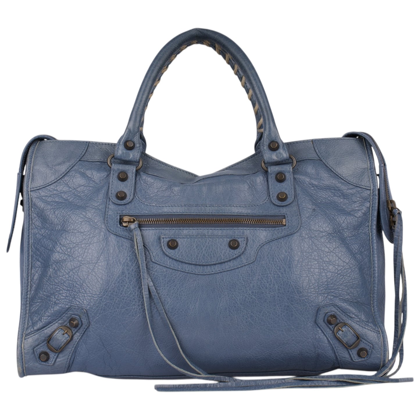 Balenciaga Blue Leather City Handbag
