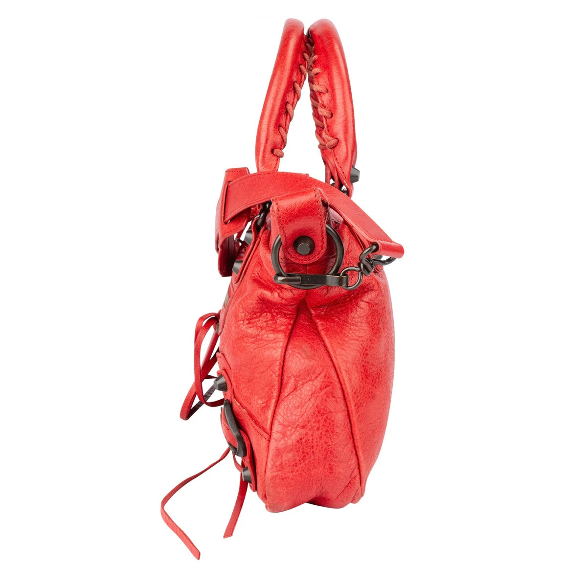 Balenciaga Red Leather First City Handbag