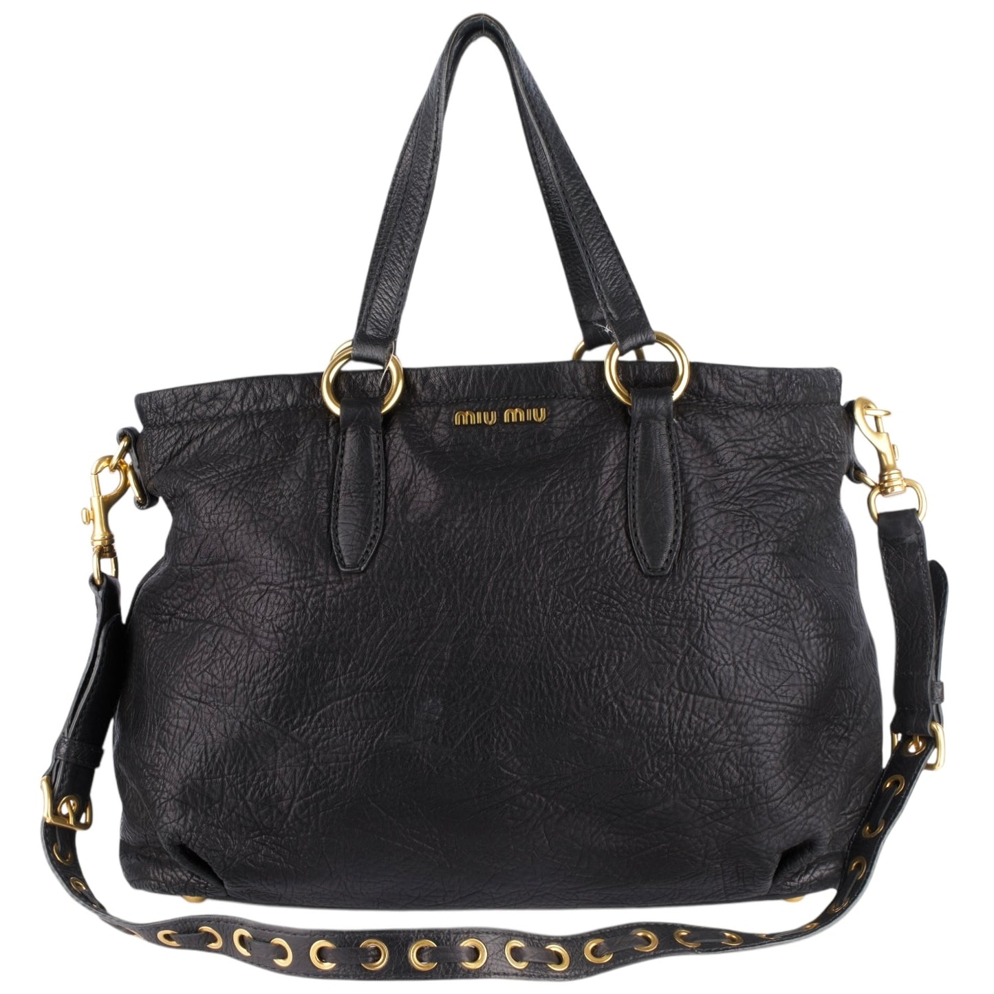 Miu Miu Vitello Leather Tote Bag