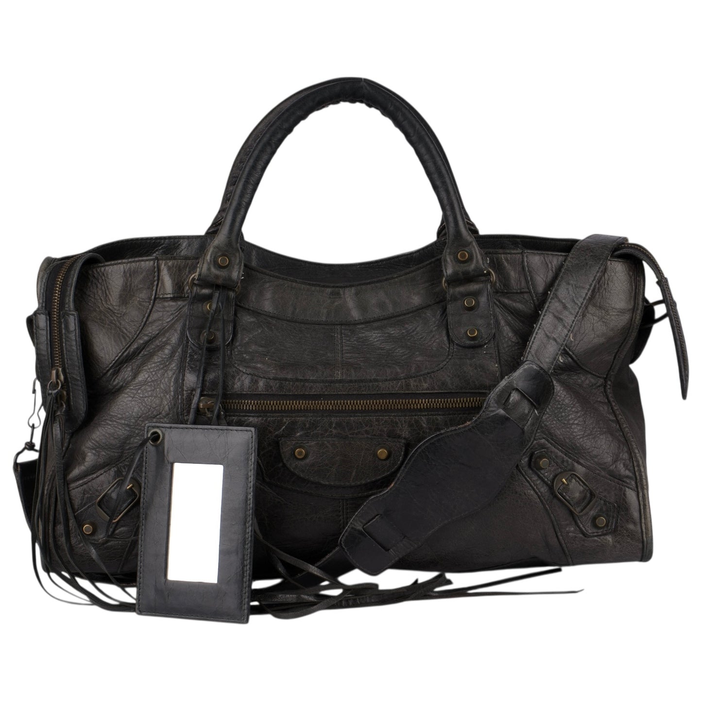 Balenciaga Black Leather City Handbag