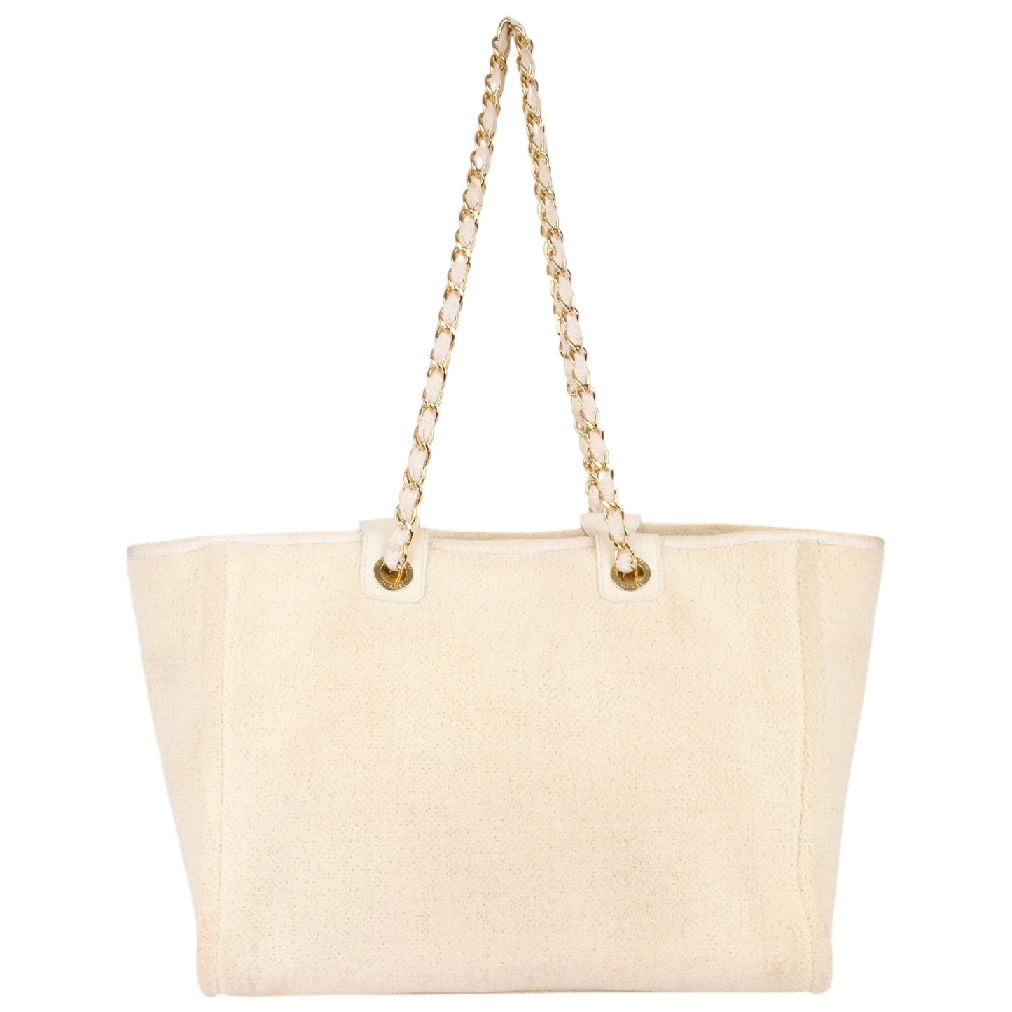 Chanel Beige Tweed Cambon Deauville Shoulder Bag