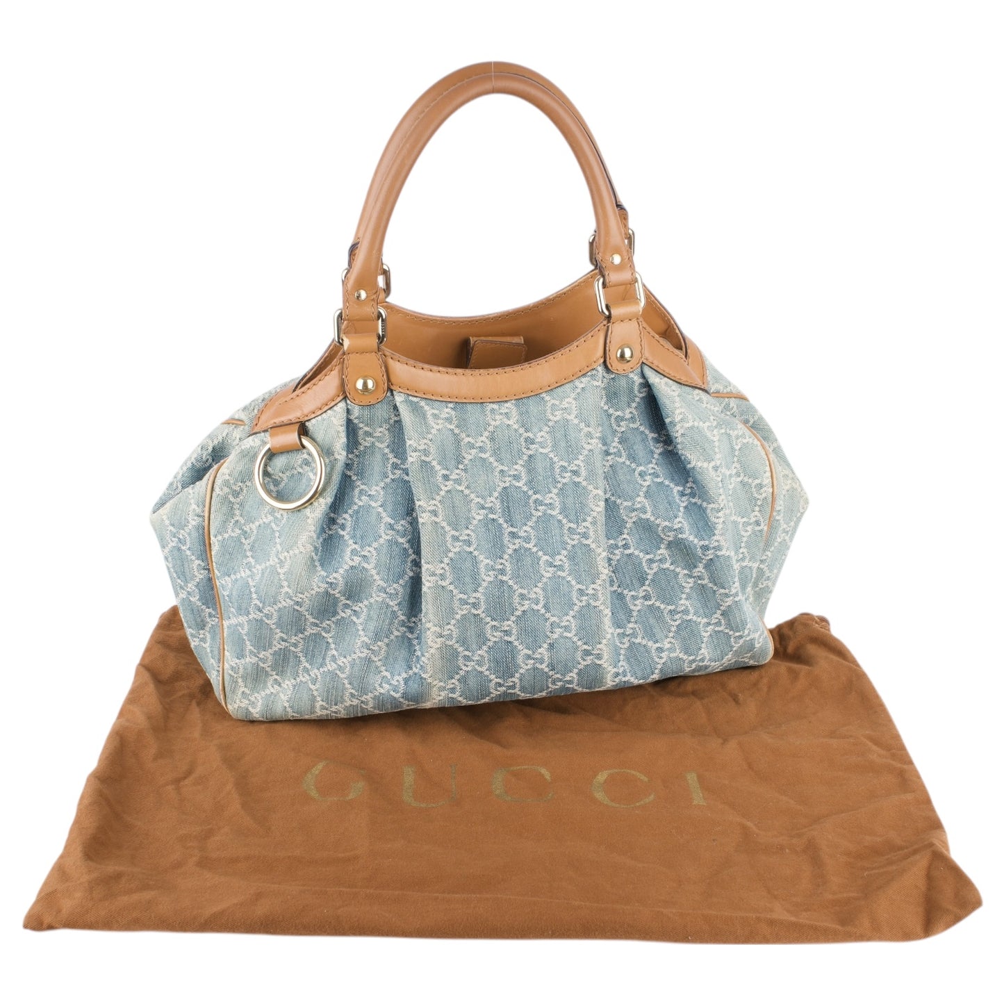 Gucci GG Denim Monogram Sukey Handbag