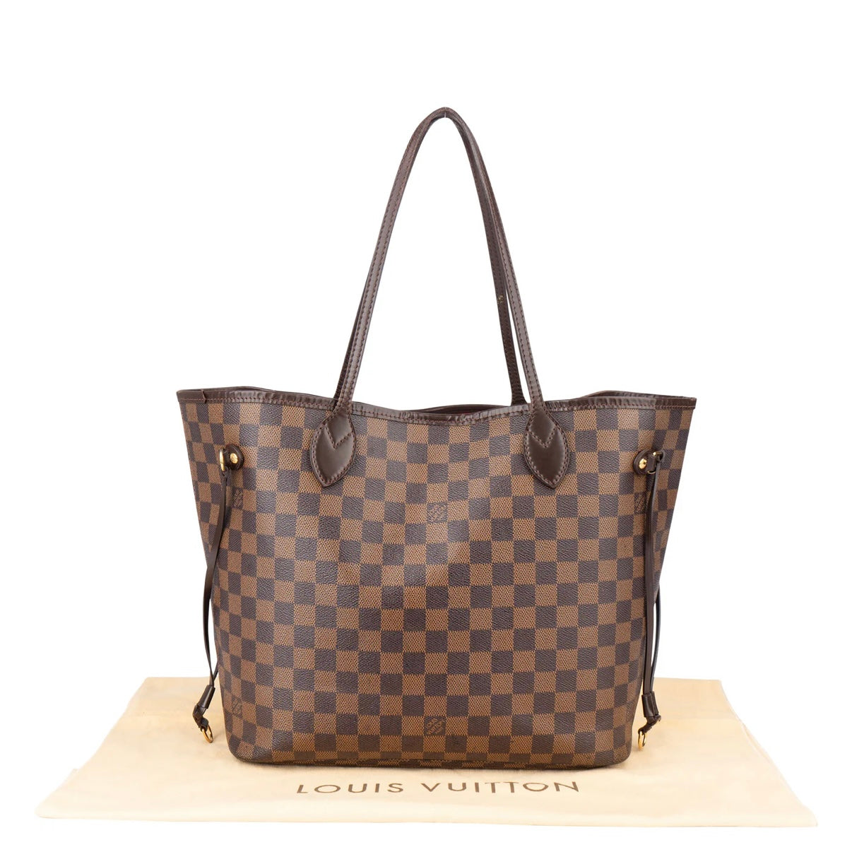 Louis Vuitton Damier Ebene Monogram Neverfull MM Shopper Bag