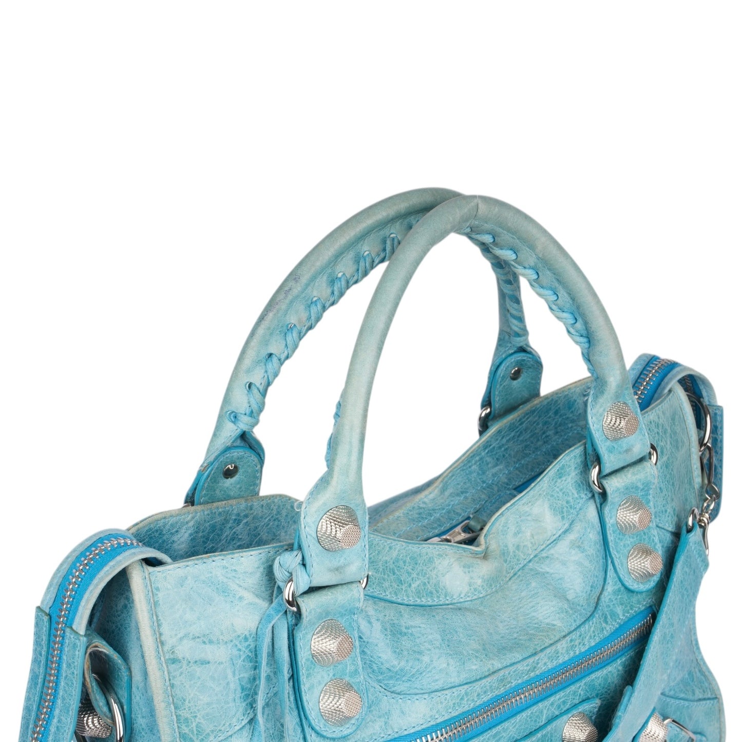 Balenciaga Blue Leather City Handbag