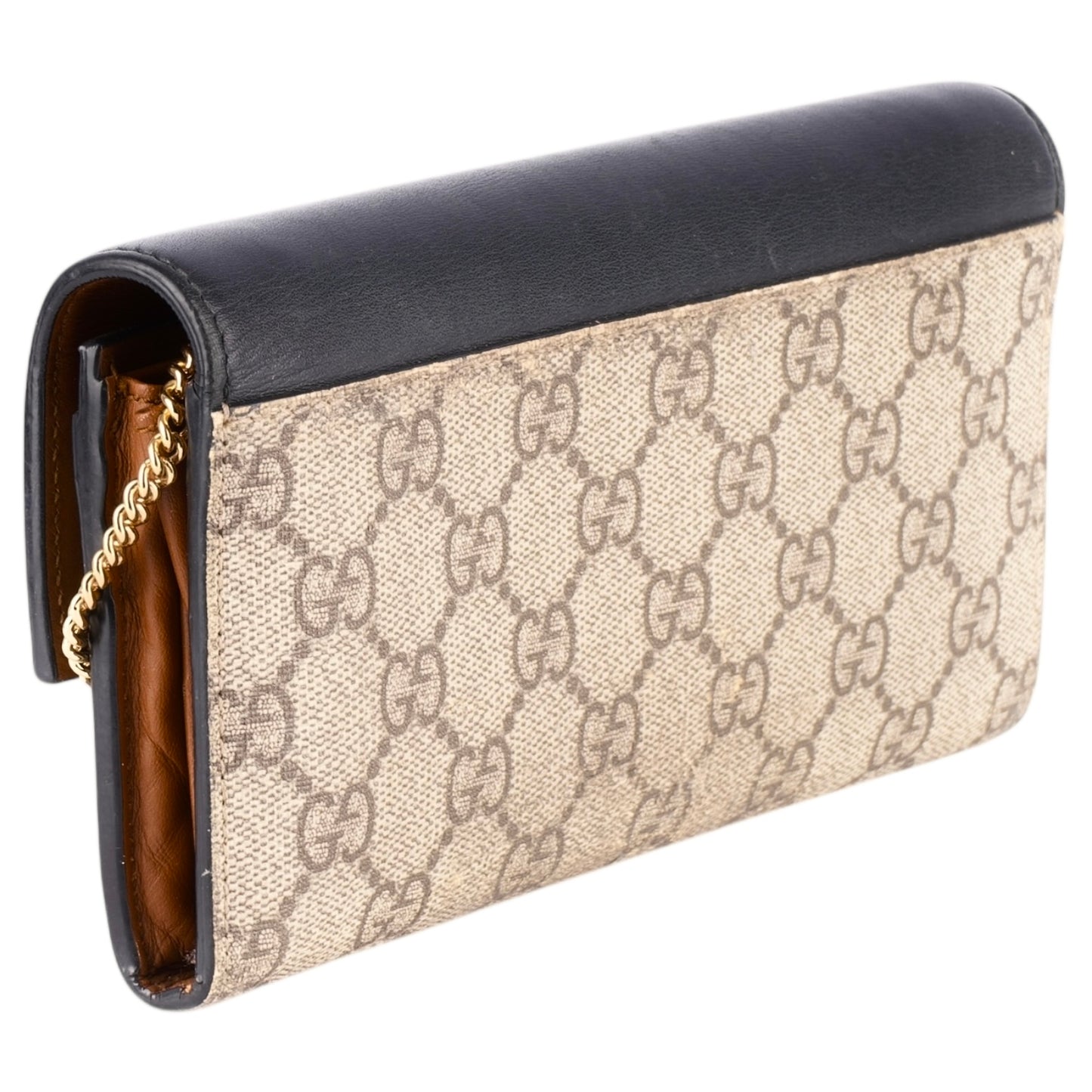 Gucci GG Monogram Padlock Continental Chain Wallet