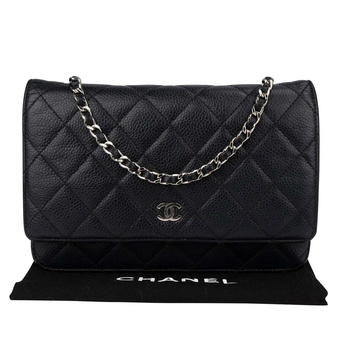 Chanel Quilted Caviar Leather Wallet On Chain Crossbody Bag