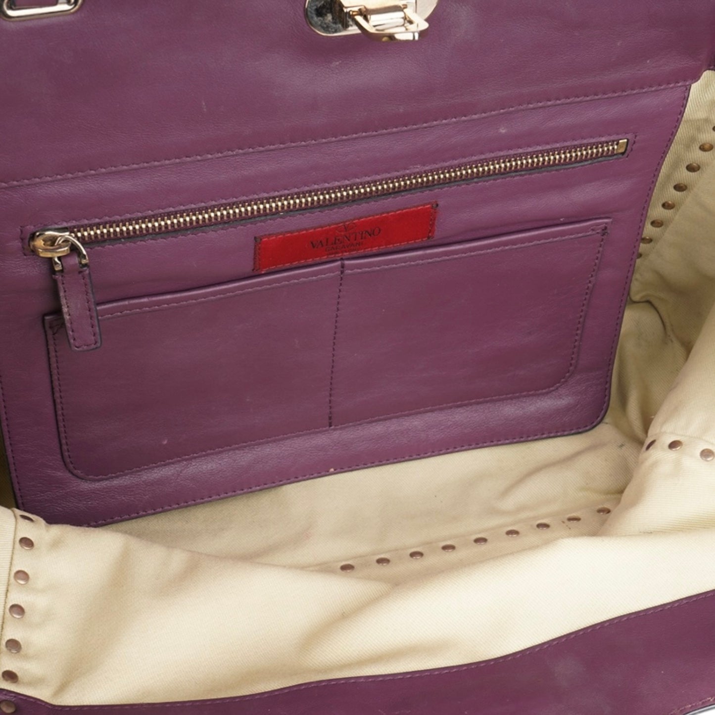 Valentino Garavani Vitello Leather Rockstud Tote Bag
