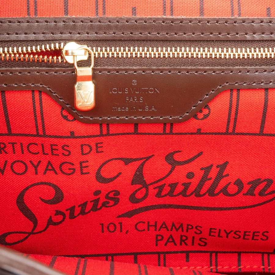 Louis Vuitton Damier Ebene Monogram Neverfull PM Handbag