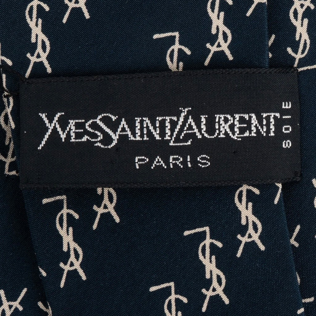 Yves Saint Laurent YSL Monogram Silk Tie