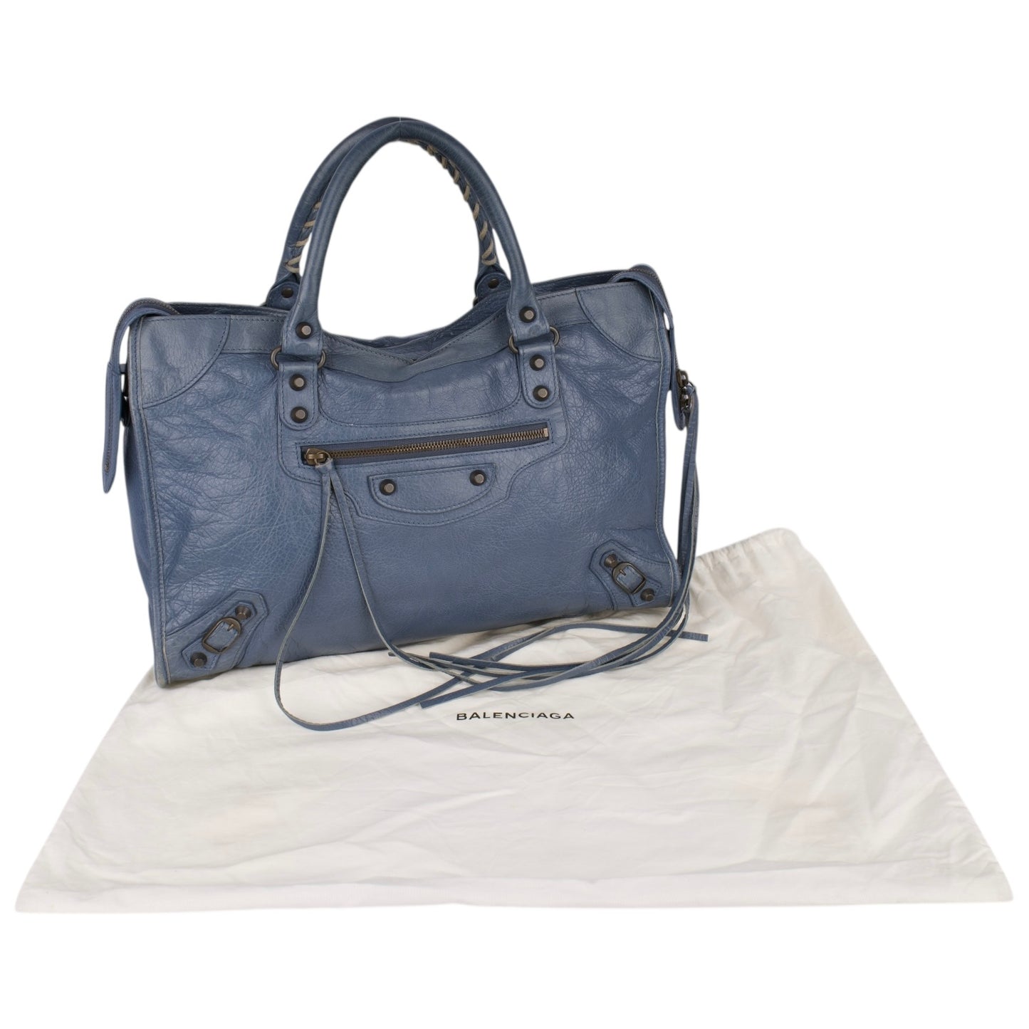 Balenciaga Blue Leather City Handbag