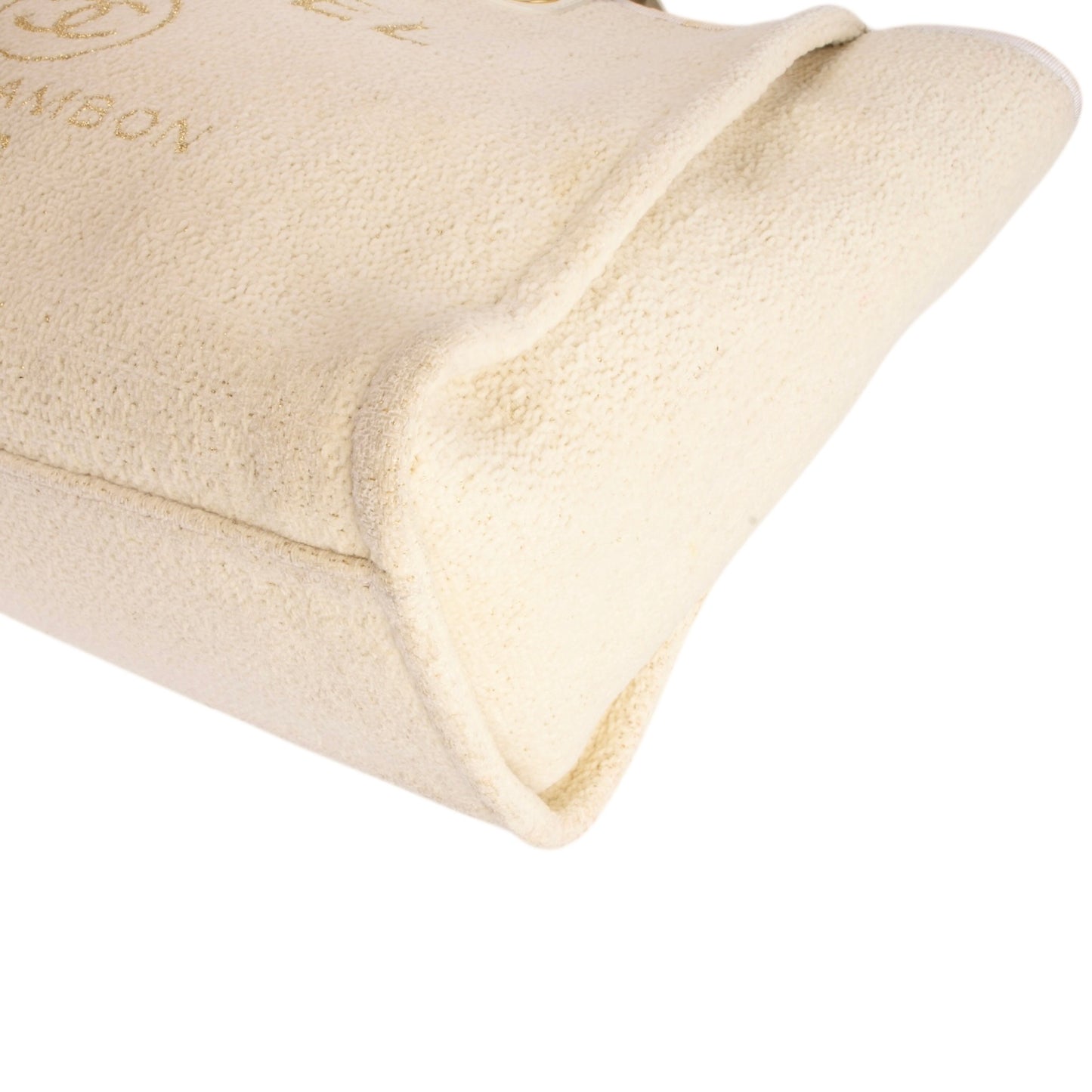 Chanel Beige Tweed Cambon Deauville Shoulder Bag