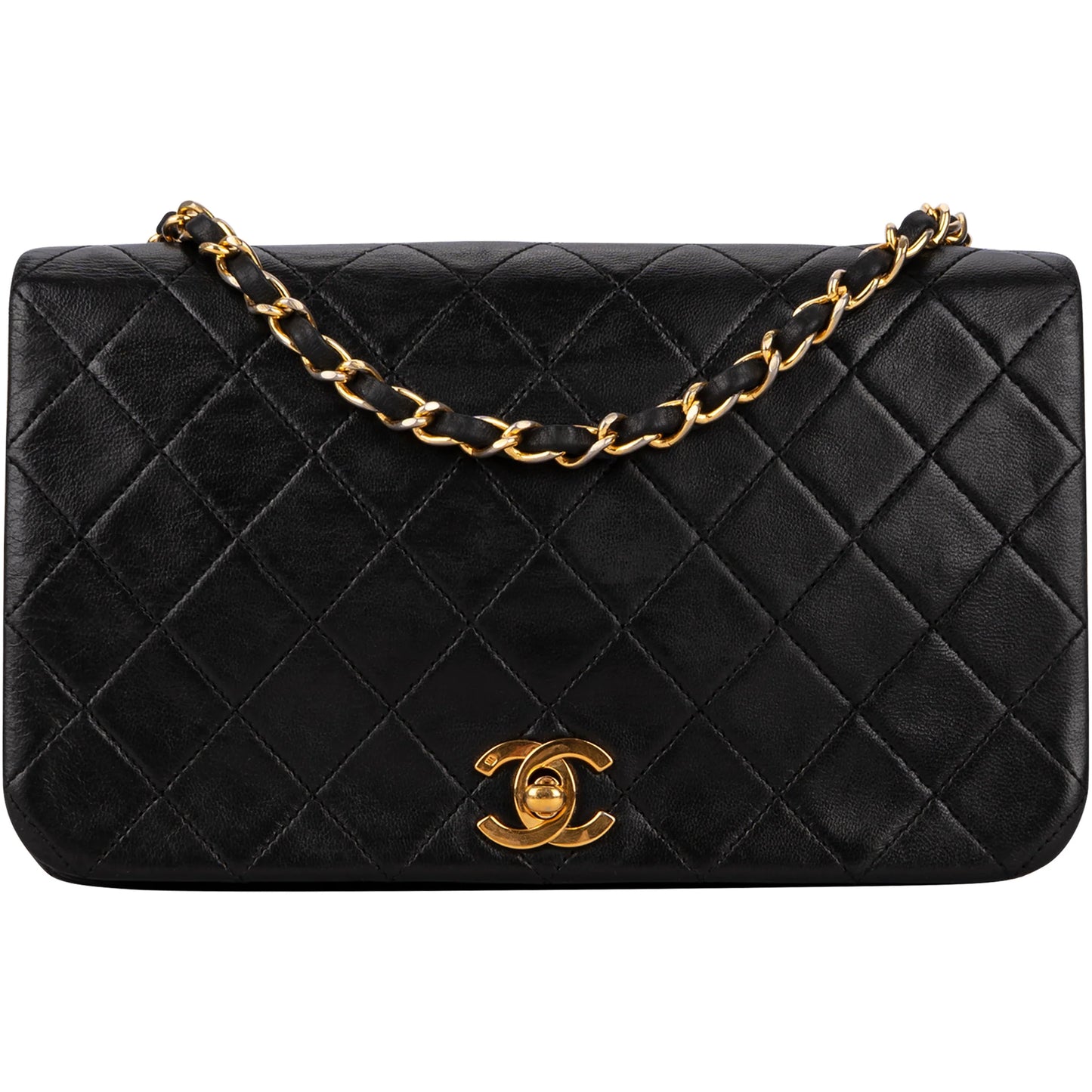 Chanel Quilted Lambskin 24K Gold Single Flap Crossbody Bag
