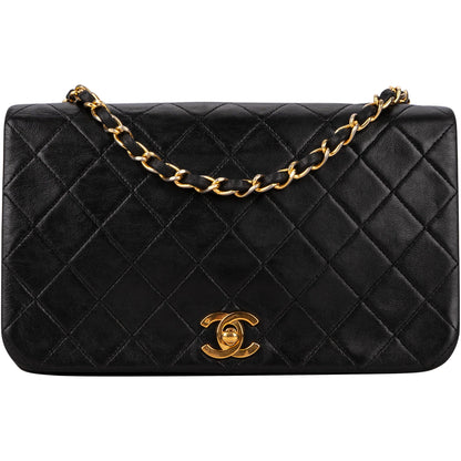 Chanel Quilted Lambskin 24K Gold Single Flap Crossbody Bag