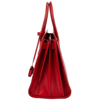 Yves Saint Laurent Red Calfskin Leather Sac de Jour Handbag
