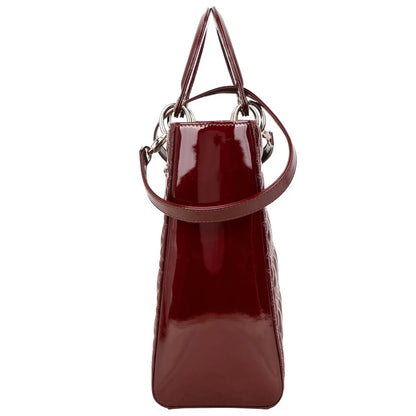 Christian Dior Quilted Patent Leather Lady Dior Handbag