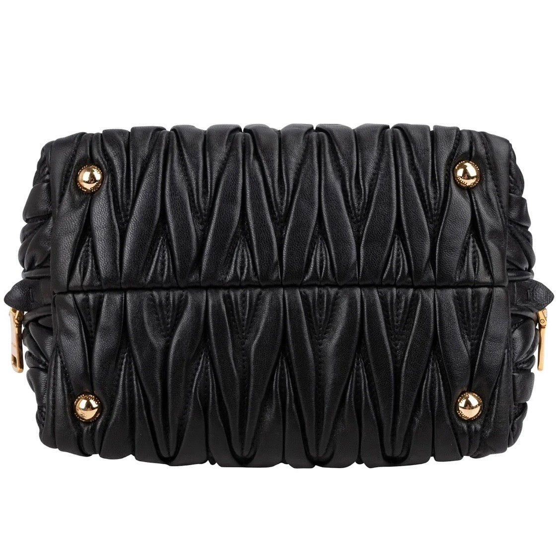 Miu Miu Black Quilted Nappa Leather Handbag