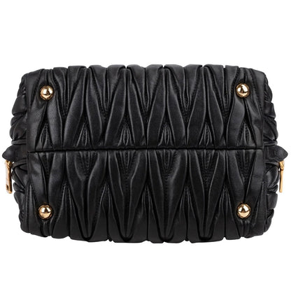 Miu Miu Black Quilted Nappa Leather Handbag