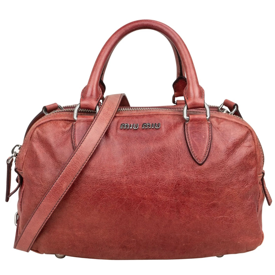 Miu Miu Vitello Lux Bauletto Handbag