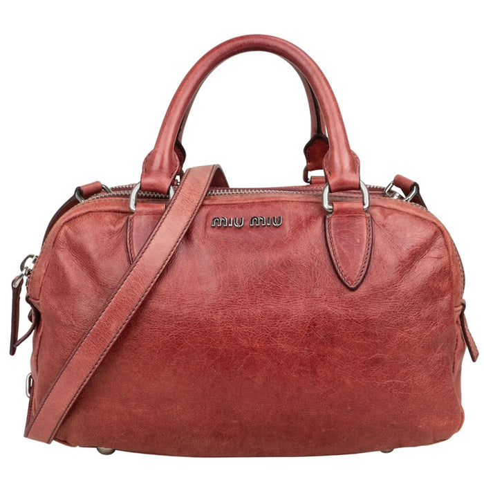 Miu Miu Vitello Lux Bauletto Handbag