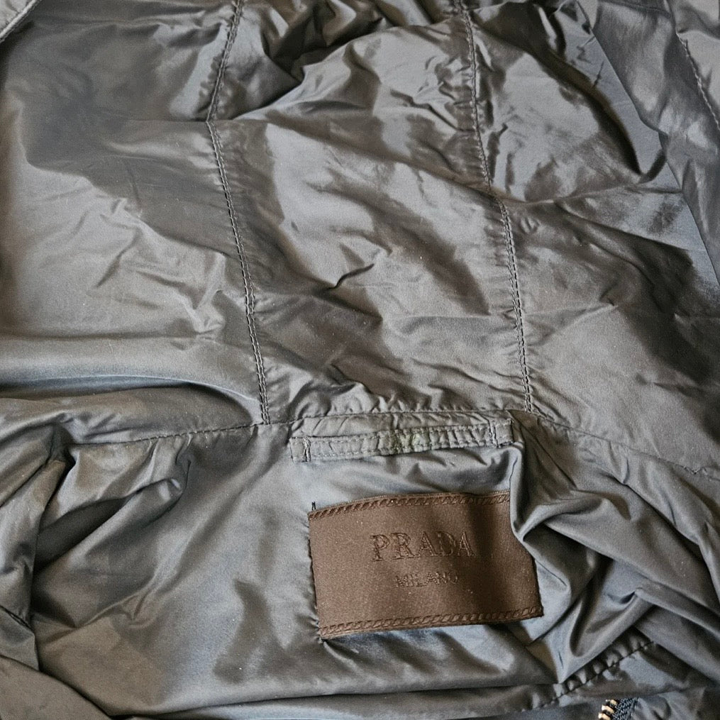 Prada Navy Nylon Triangle Windbreaker Jacket (L-XL)