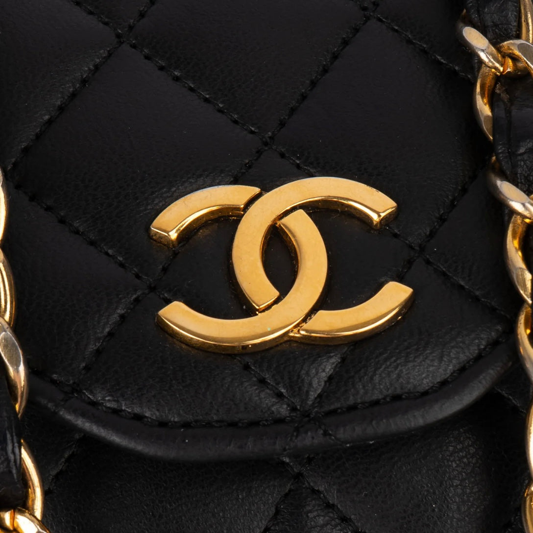 Chanel Quilted Lambskin Single Flap Shoulder Bag