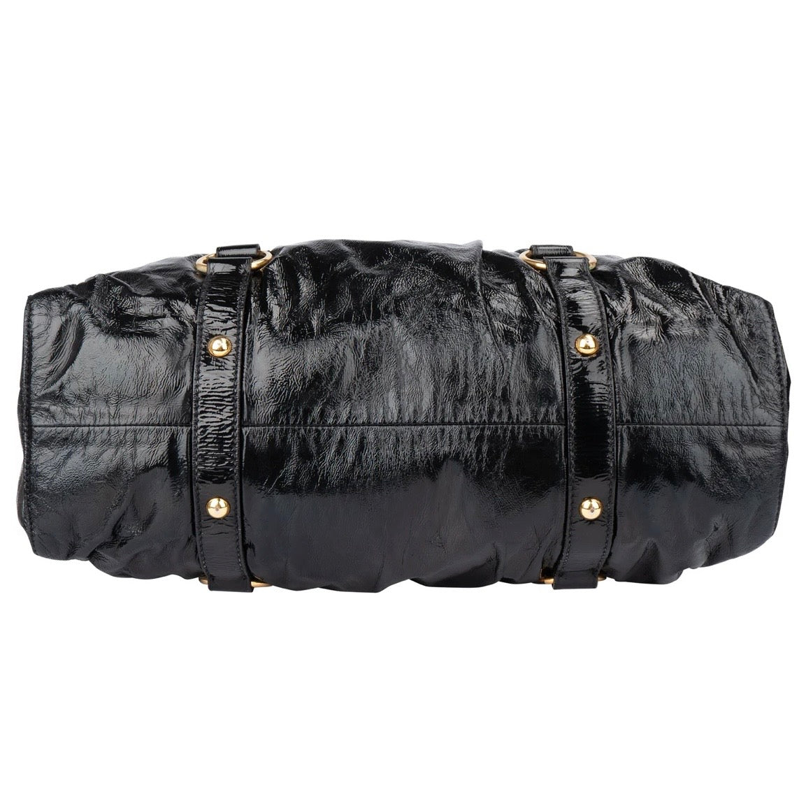 Miu Miu Black Patent Leather City Handbag