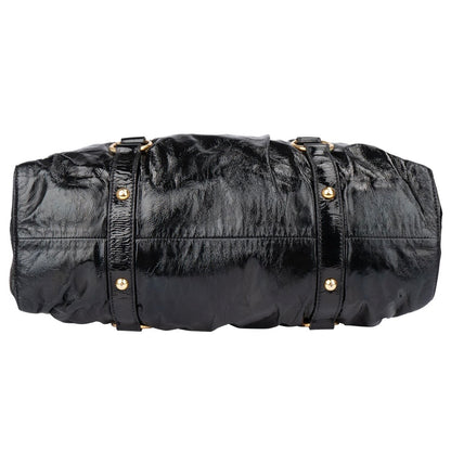 Miu Miu Black Patent Leather City Handbag