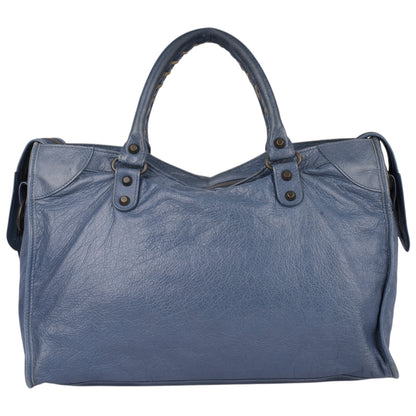 Balenciaga Blue Leather City Handbag