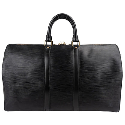 Louis Vuitton Noir Epi Leather Keepall 45 Travel Bag