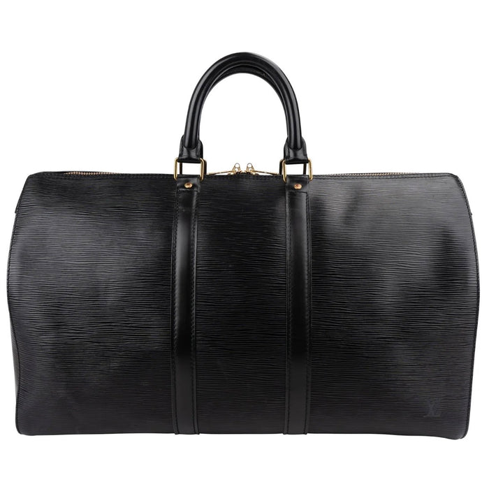 Louis Vuitton Noir Epi Leather Keepall 45 Travel Bag