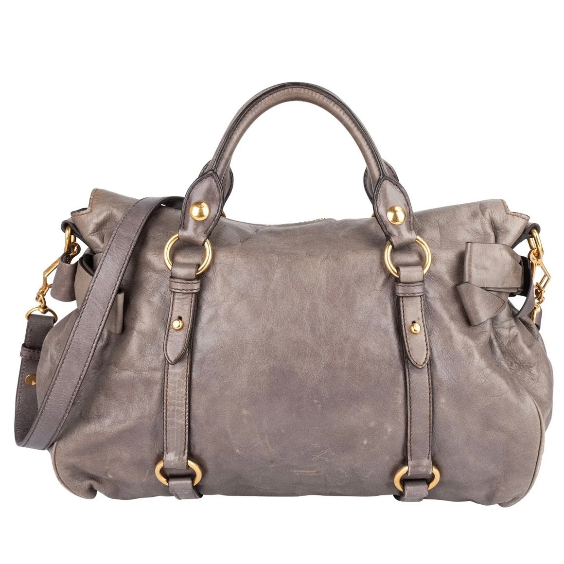 Miu Miu Vitello Lux Leather City Handbag