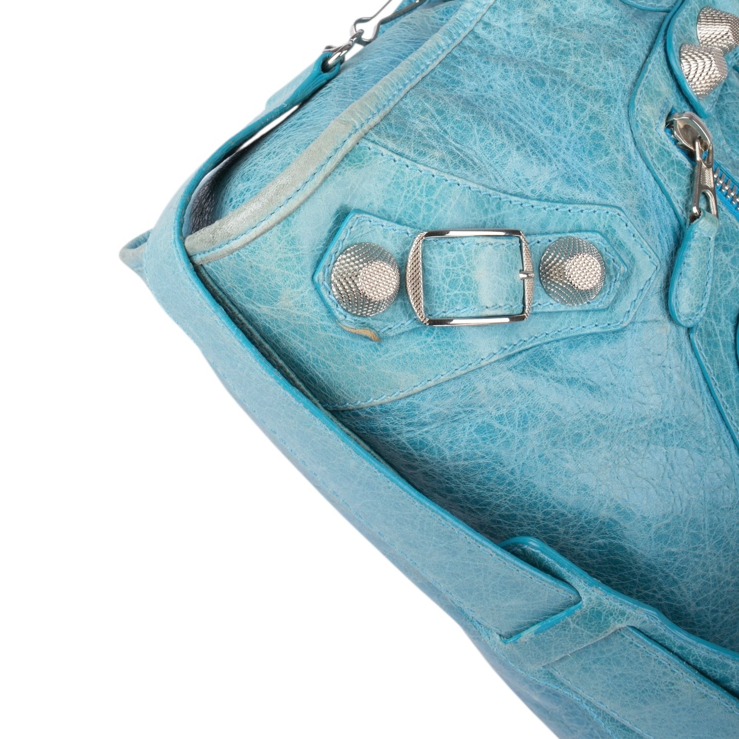 Balenciaga Blue Leather City Handbag